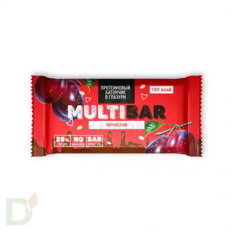 Батончик протеиновый Мультибар в глазури с черносливом 40гр в интернет-магазине