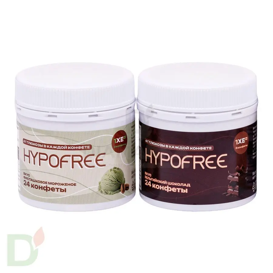 Конфеты от гипогликемии HYPOFREE Фисташковое мороженое, 24шт по 0,4ХЕ
