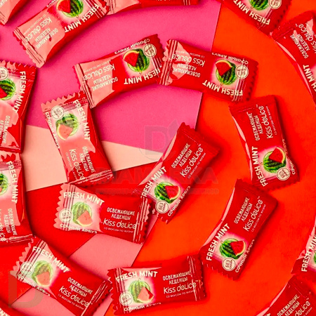 Леденцы освежающие Kiss Delice, Сочный арбуз, 50гр