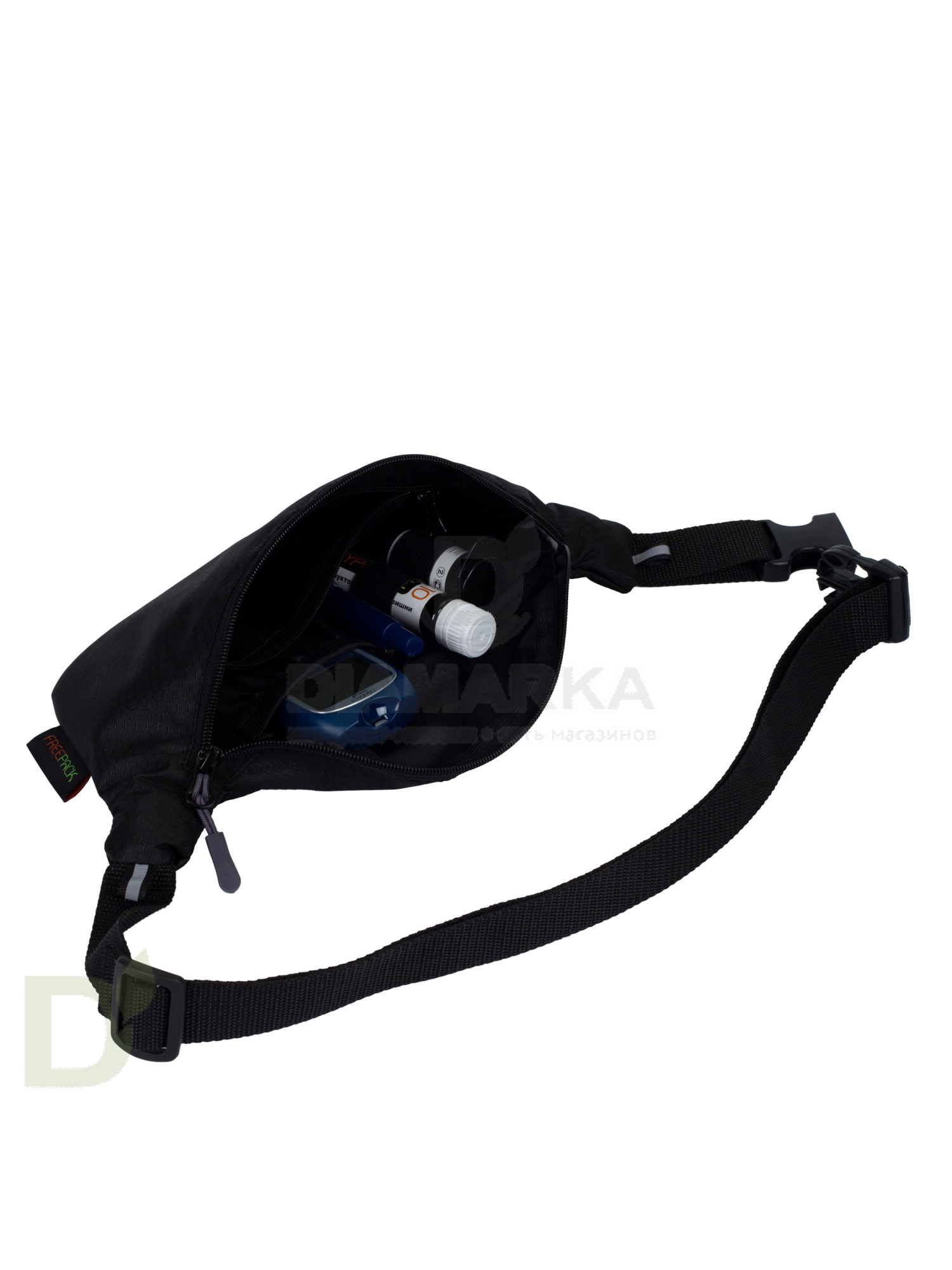 Сумка на пояс FREEPACK чёрная