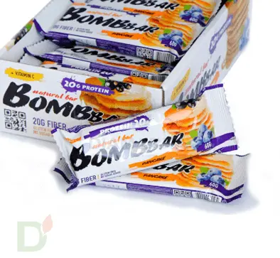 Батончик BOMBBAR Смородиново-черничный панкейк (3 угл в 60г) в интернет-магазине