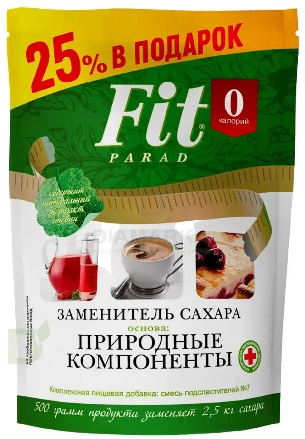 ФитПарад №7 заменитель сахара, дой-пак 500 гр.
