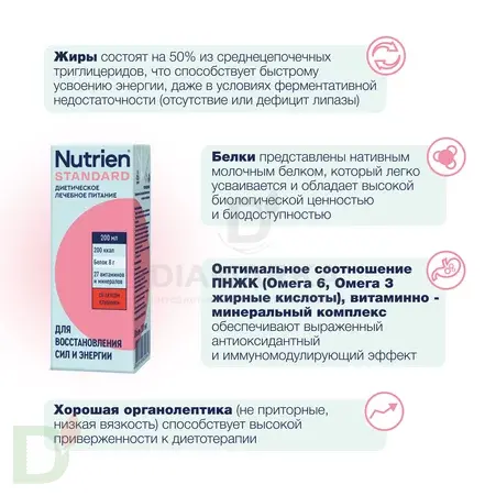 Смесь для питания Nutrien Standard, Клубника, 200 мл