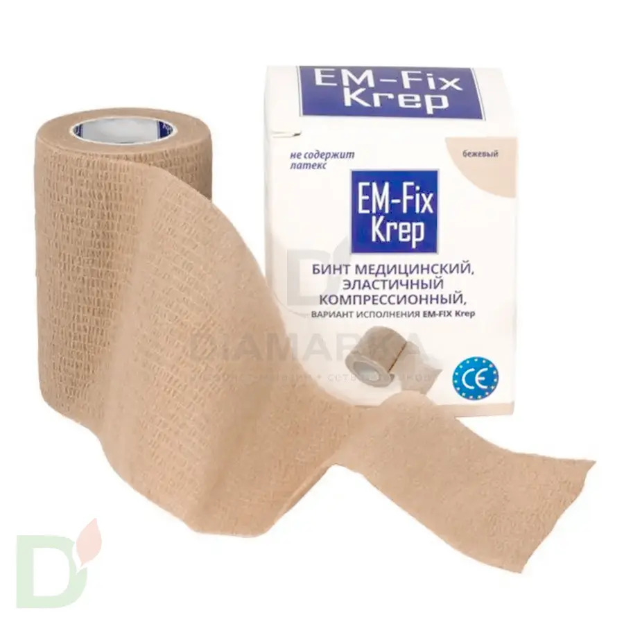 Бинт эластичный когезивный EM-Fix krep бежевый, 7,5 см х 4,5 м в интернет-магазине